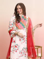 Women Floral Printed Regular Sequinned Kurta with Trousers & With Dupatta-AHKUPTDU-COMBO-957