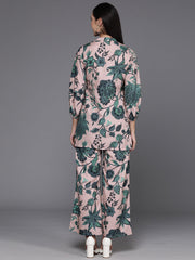 Green Printed Ethnic Tunic with Palazzos-AHTUPZ-COMBO-748