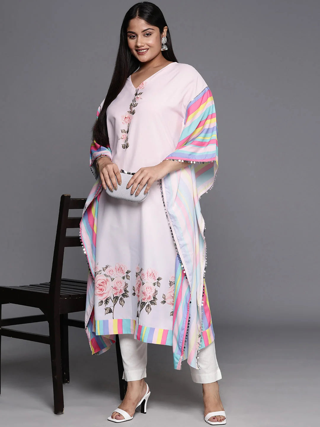Plus Size Printed Kaftan Kurta - Stylish Women's Kaftan Dress