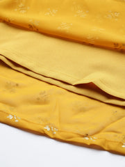 Ethnic Motifs Printed Boat Neck Layered Maxi Gown-AHEDGRFP-247