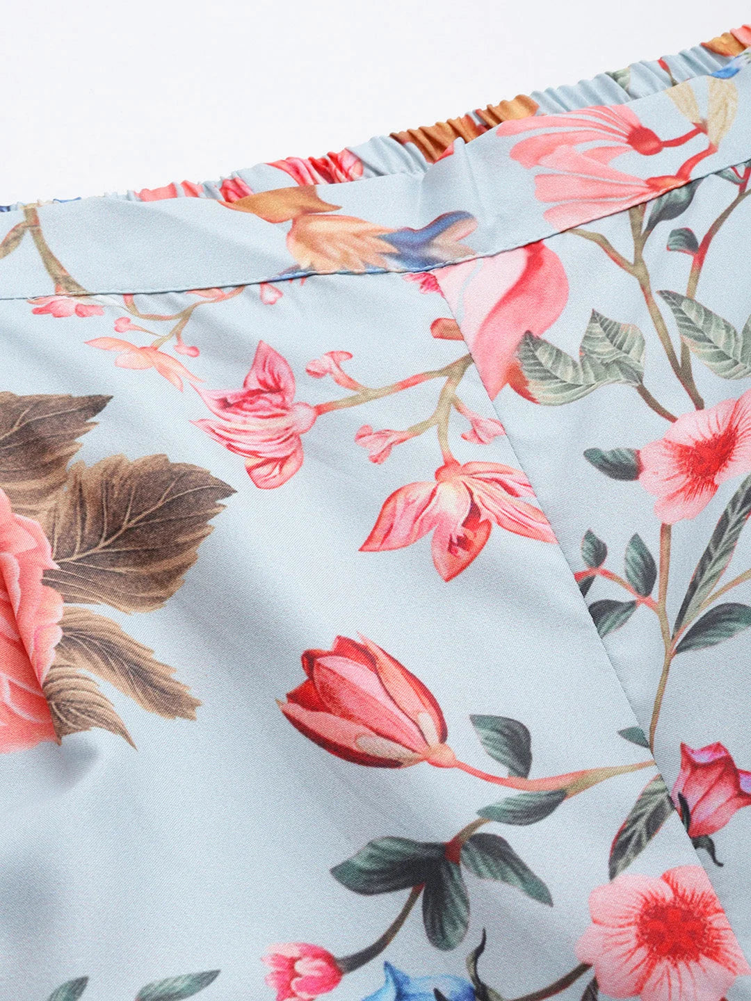 Grey & Pink Floral Plus Size Co Ord Sets for Women