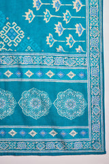 Silk Blend Ethnic Motifs Printed Blue Kurta And Trousers With Dupatta PKSKD3230