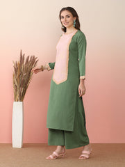 Women Ethnic Motifs Printed Regular Patchwork Kurta with Palazzos & With Dupatta-AHKUPZDU-COMBO-991