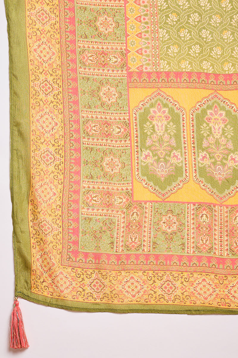 Pink Viscose Rayon Embroidered Kurta Trouser With Dupatta HPKSKD2786