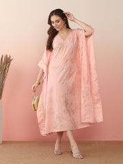 Printed Flared Sleeves Floral Kaftan Kurta-AHKFCRFP-6076