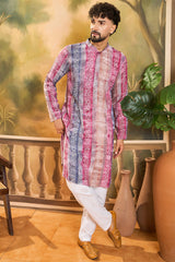 Multi Viscose Rayon Batik Printed Straight Kurta MKU1479