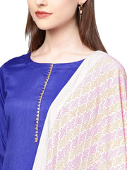 Royal Blue Poly Silk Solid Salwar Suit with Dupatta-AHKUDUPN-Combo-122