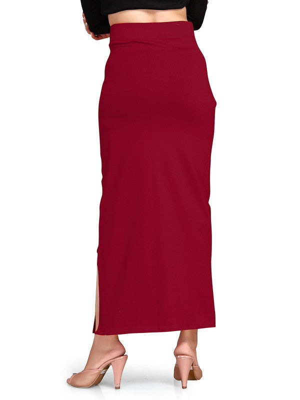 Maroon Lycra High Rise Saree Shapewear