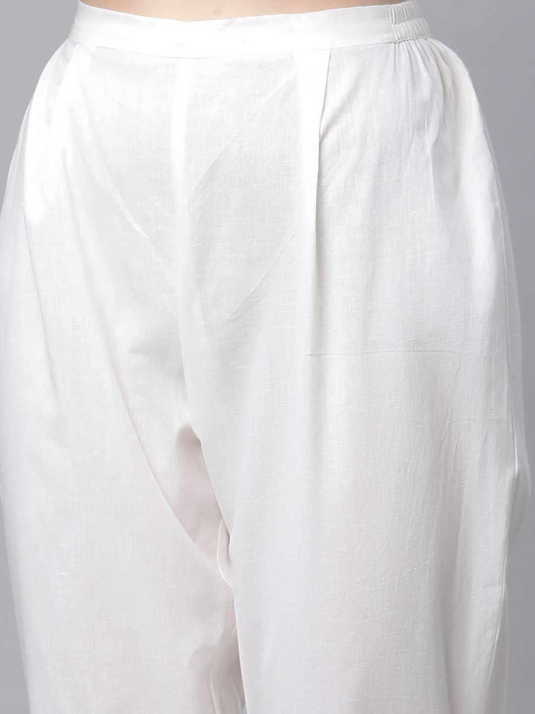 Off White Cotton Printed Kurta with Trousers | Women's Kurta Sets
