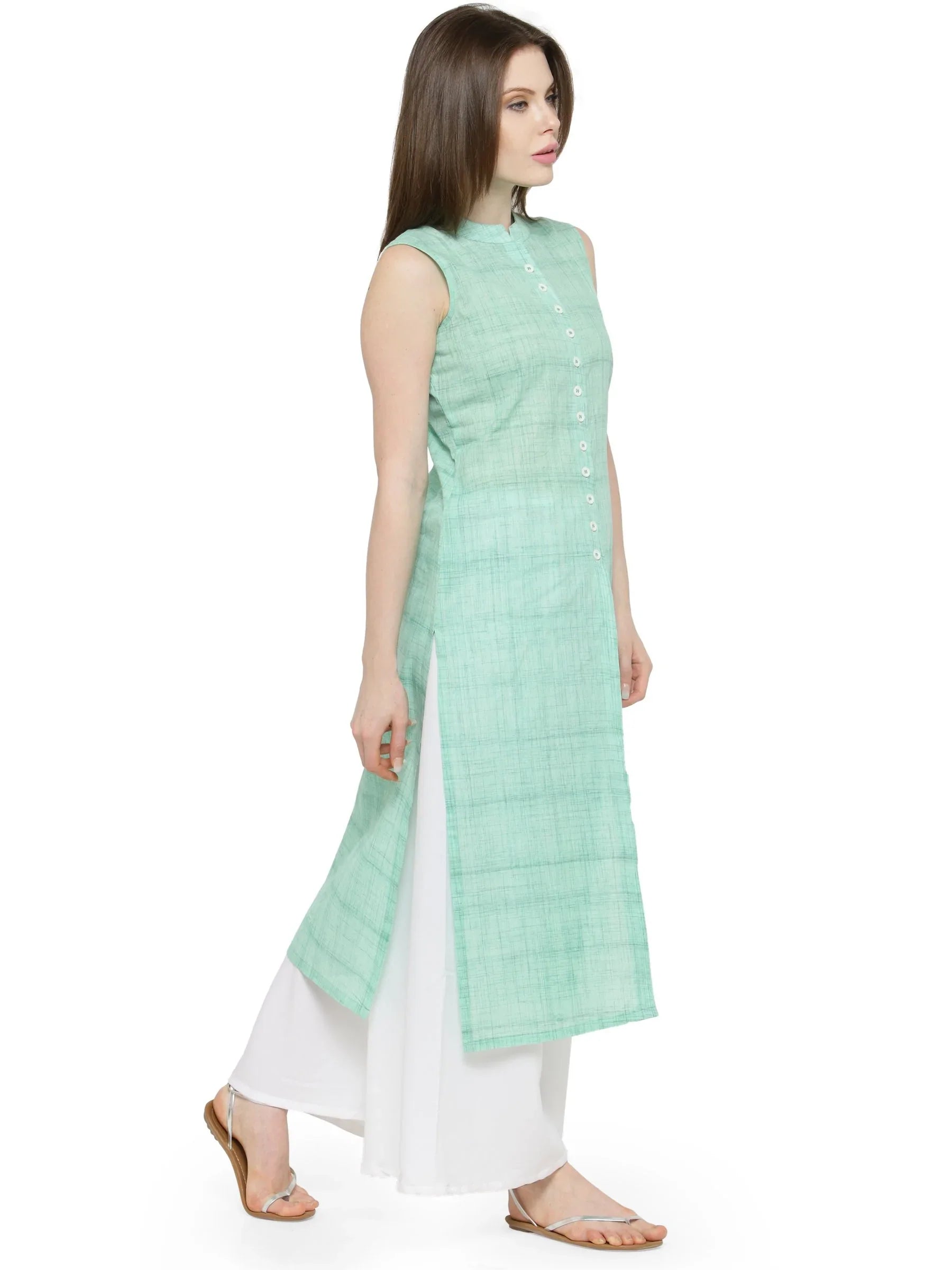 Green Solid Straight Kurta | Elegant Indian Kurta Ladies Style