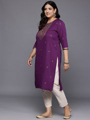 Plus Size Ethnic Motifs Printed Crepe Kurta-AP-AHKUCRGPGL-1138