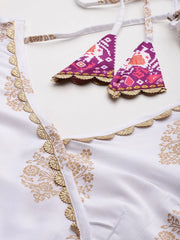 Printed Foil Print Ready to Wear Lehenga & Blouse With Dupatta-AHBLDUSK-COMBO-927