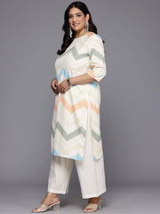 Plus Size Chevron Printed Crepe Kurta-AP-AHKUCRDP-1127
