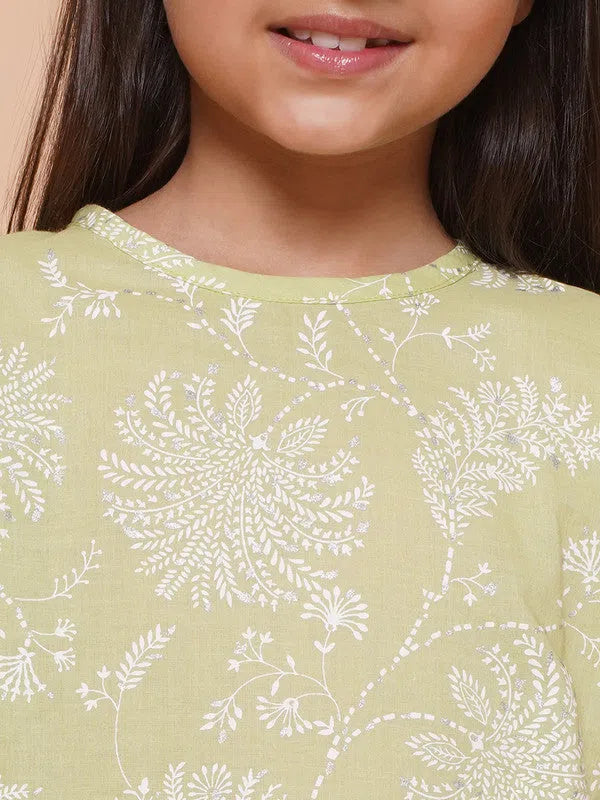 Girls Indian Wear - Printed Cotton Kurti Set | DesiQlo