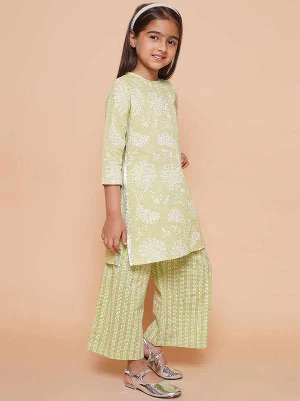 Girls Indian Wear - Printed Cotton Kurti Set | DesiQlo