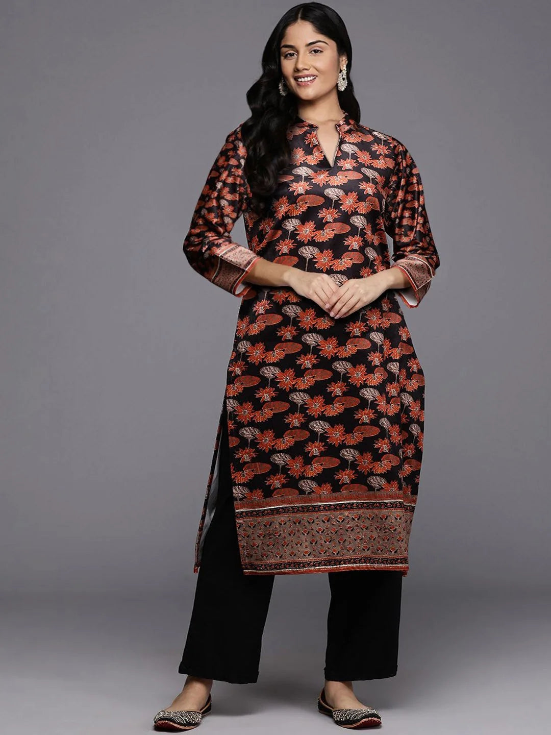 Floral Velvet Kurta for Women | Stylish Indian Kurtas