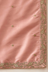 Pink Zari Embroidered Silk Blend Kurta with Trousers & Dupatta MKPD1045