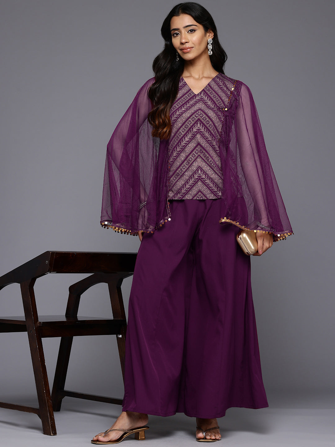 Printed Co ord Sets for Women - Top & Palazzo Outfit