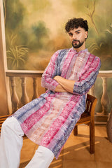 Multi Viscose Rayon Batik Printed Straight Kurta MKU1479
