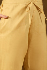 Yellow Chanderi Woven Design Straight Kurta Trouser with Dupatta PKSKD2904