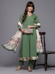 Ahalyaa Printed Angrakha Gotta Patti Kurta with Trousers & With Dupatta