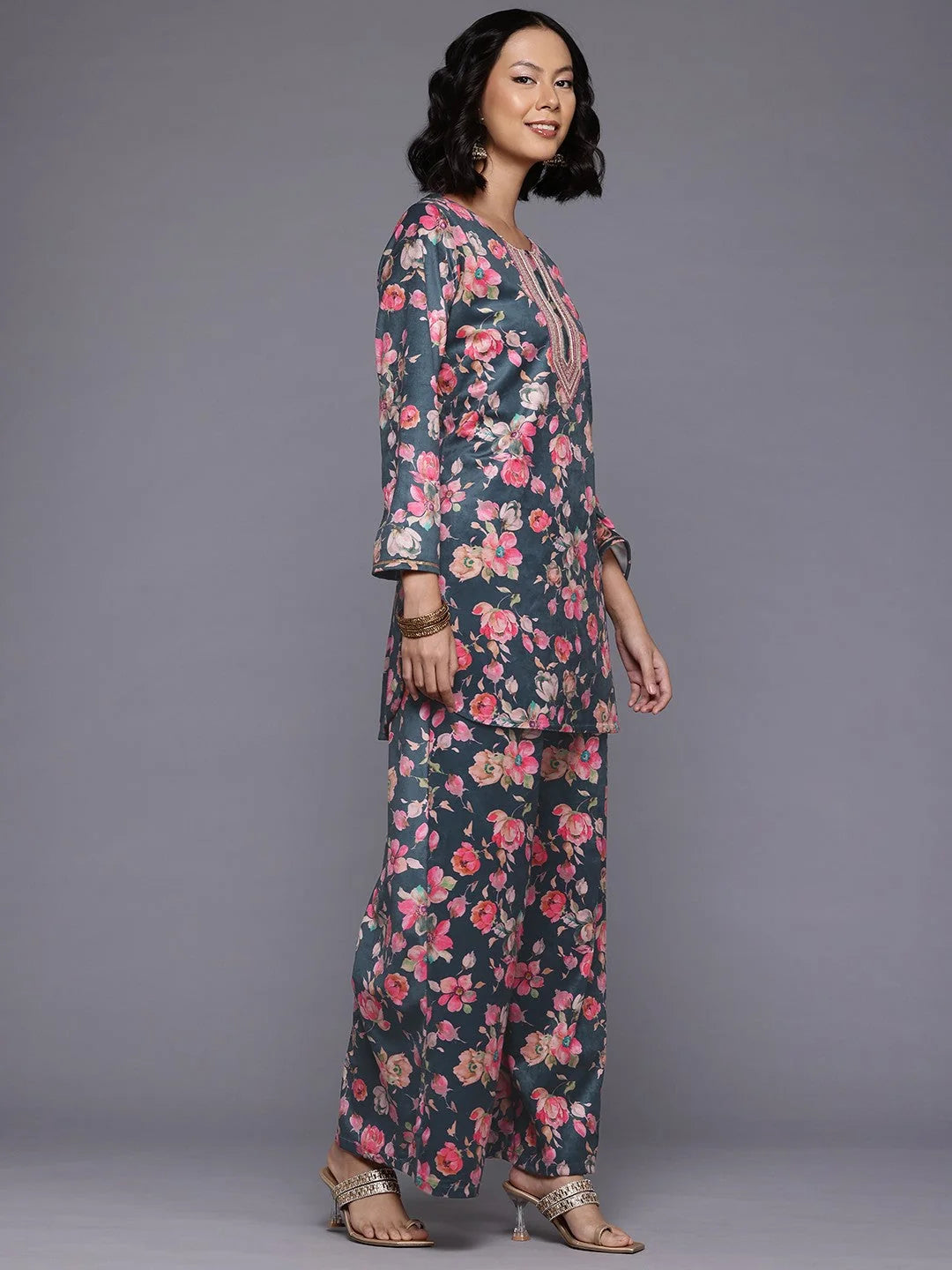 Floral Velvet Co Ord Sets for Women - Stylish Two Piece Sets