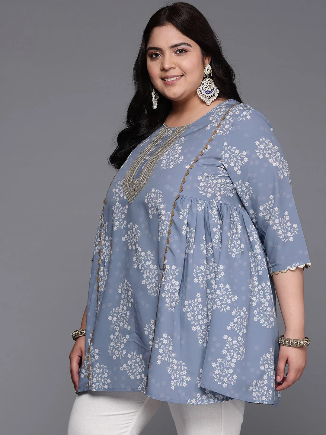Embellished Tunic Top: Printed Indian Kurtis for Women Online