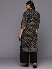 Women Bandhani Printed Gotta Patti Velvet Kurta-AP-AHKUVLDP-1103