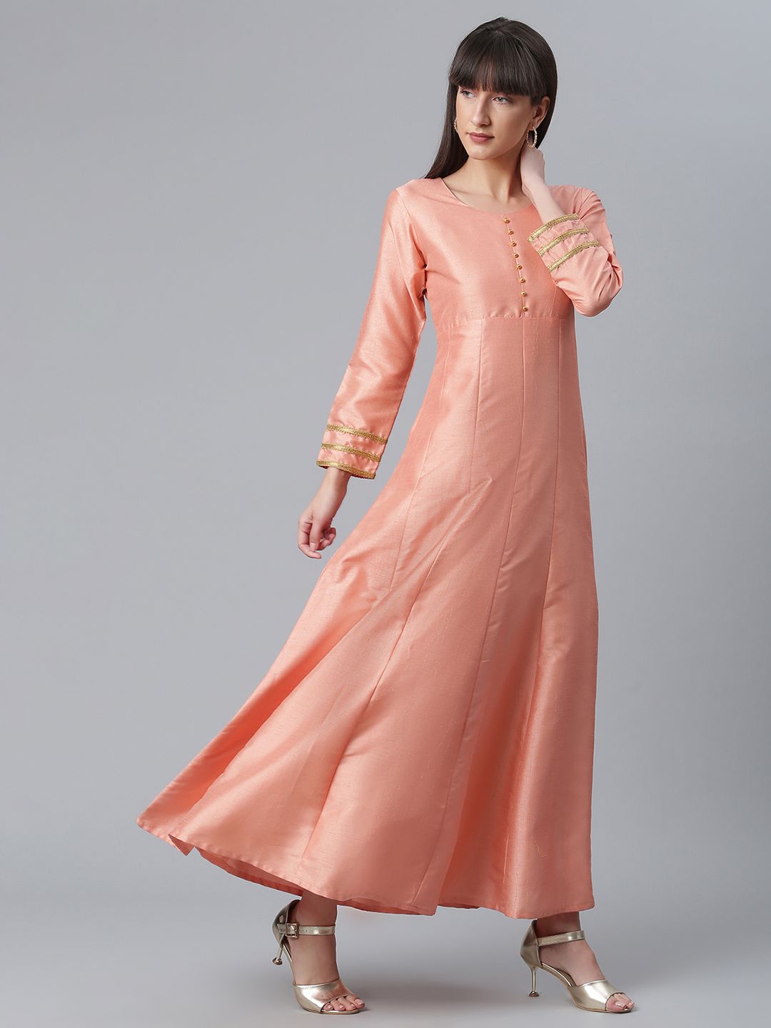 Peach Kurta With Dupatta Set - Women's Indian Kurta Sets