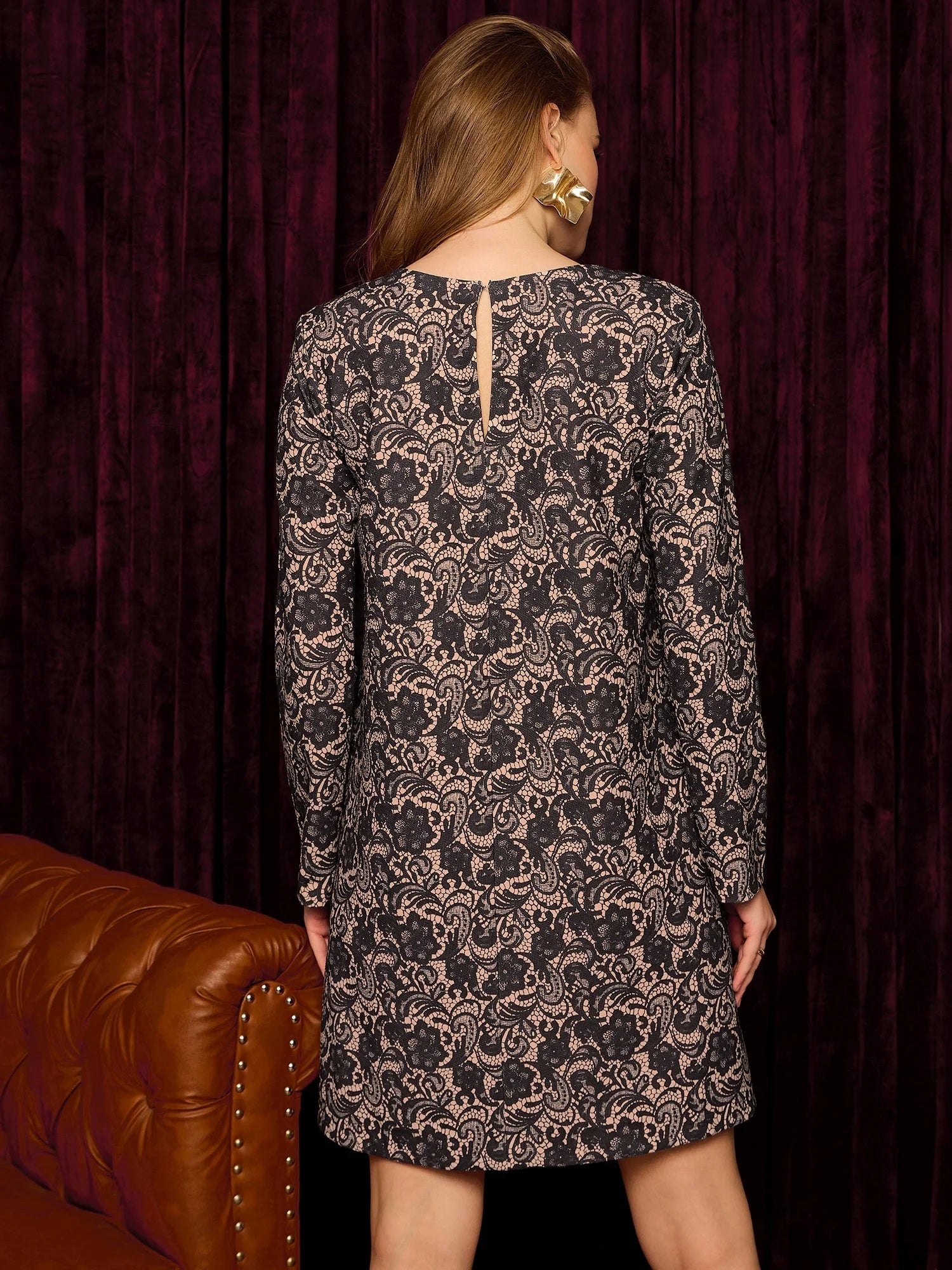 Lace Print Mini Dress | Chic Women's Western Clothing Online