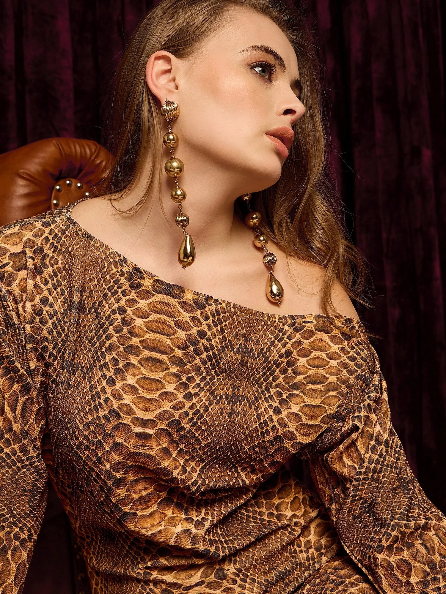 Snake Print Midi Dress - Stylish Western Outfits for Women Online