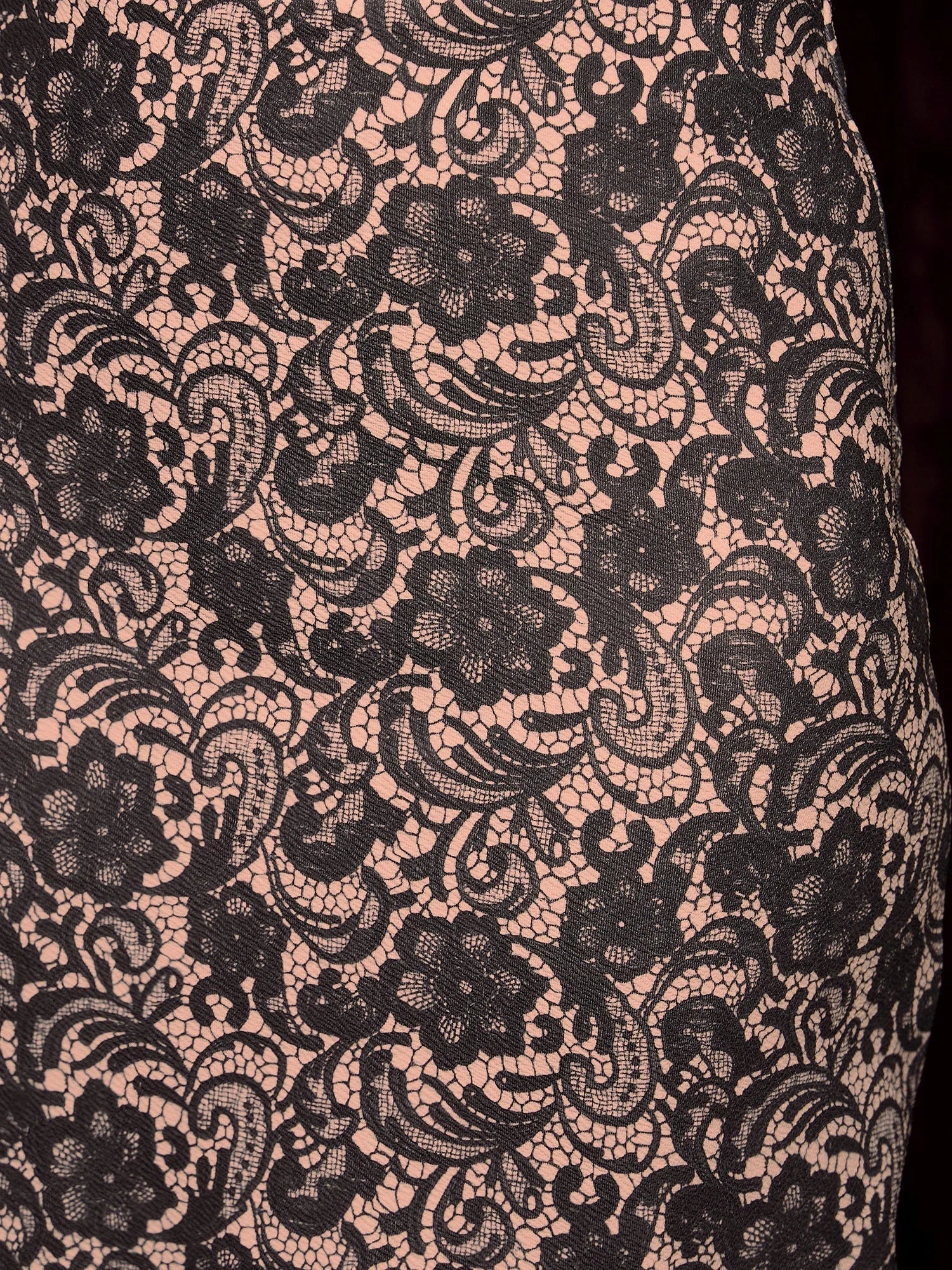 Lace Print Crop Top & Pencil Skirt Set - Women's Western Wear