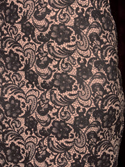 Front Twist Crop Top With Pencil Skirt In Lace Print