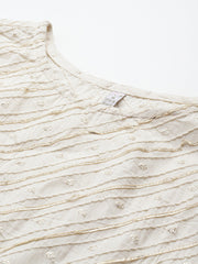 Ahalyaa Boat Neck Embroidered Pure Cotton Tunic