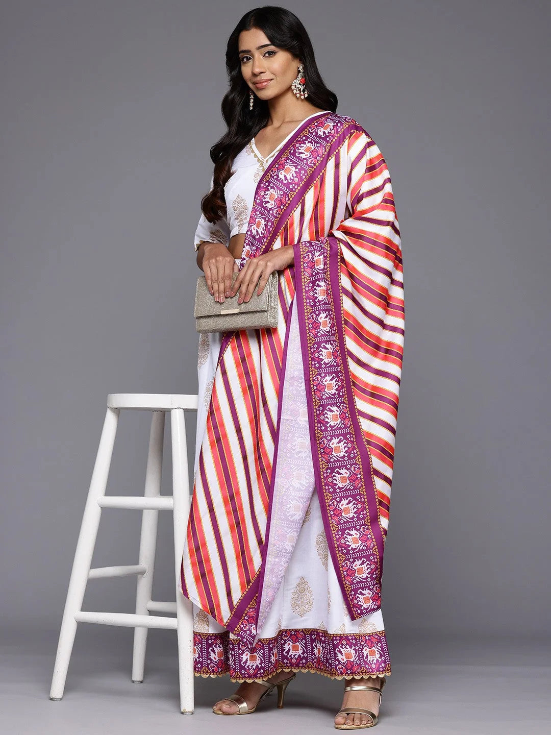 Printed Silk Lehenga: Women's Wedding Lehenga Choli with Dupatta