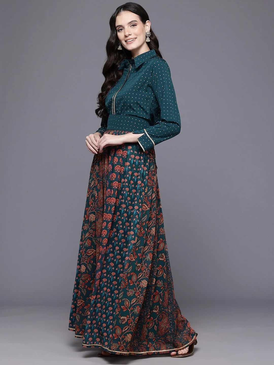Printed Gotta Patti Tunic & Skirt: Ethnic Lehenga for Women