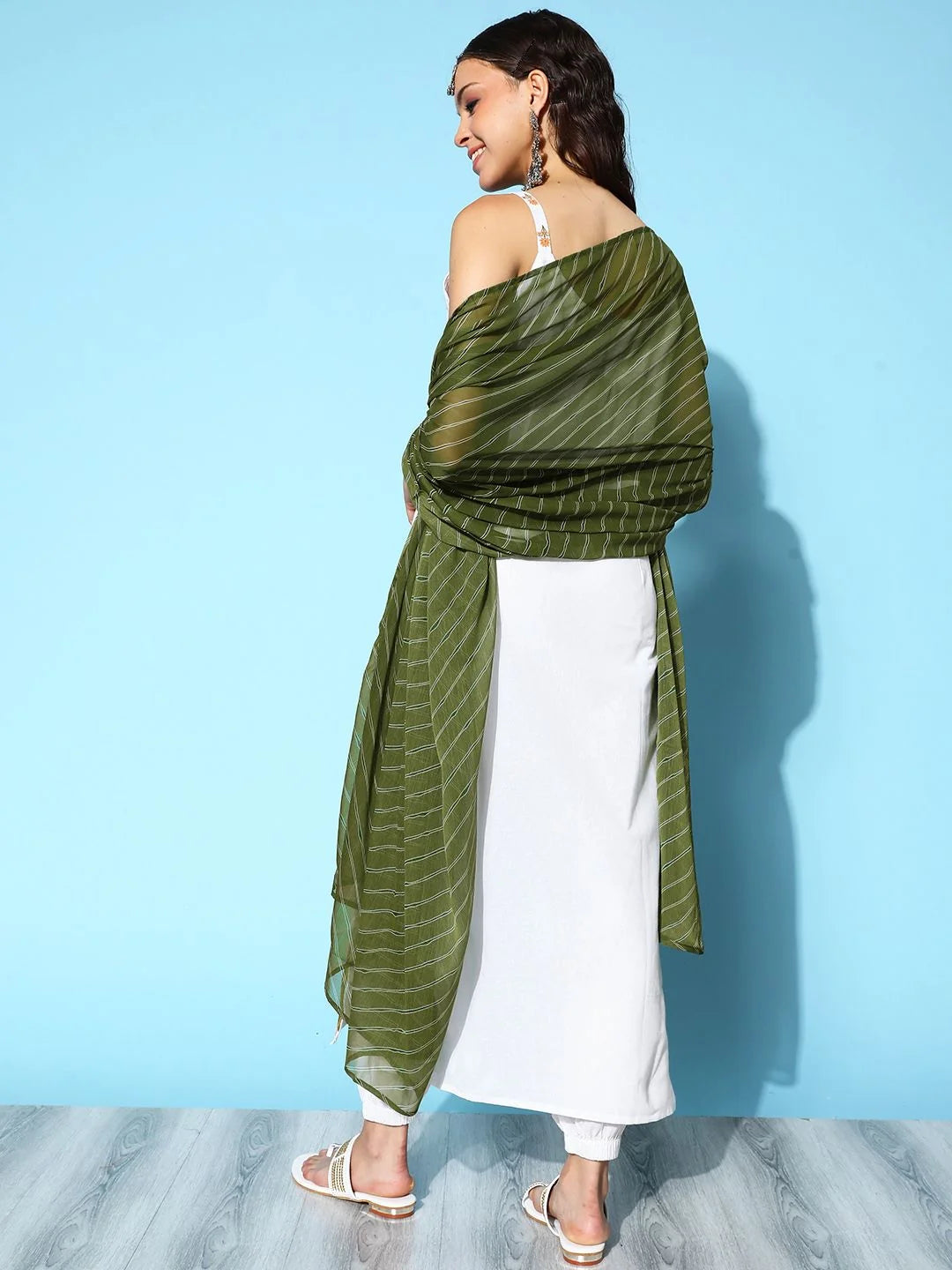 White Cotton Printed Kurta Pant Dupatta Set | Women's Kurta Sets