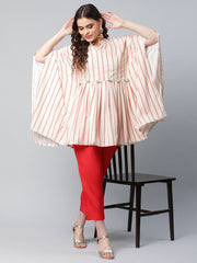 Off White Crepe Printed Kaftan Pant Set-AHKFPN-COMBO-439