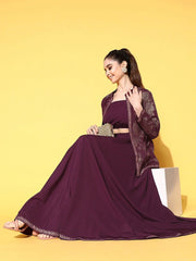 Women Flared Maxi Skirt-AHSKCR-15033