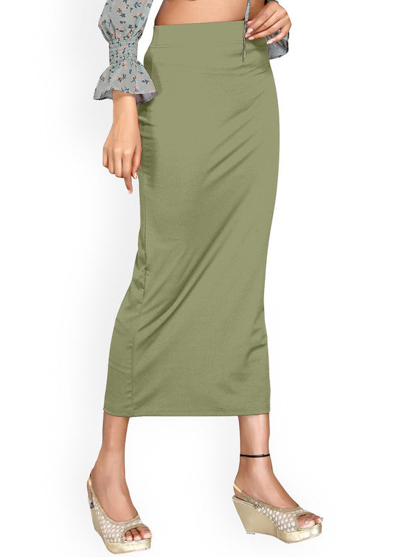 Olive Green Lycra High Rise Saree Shapewear