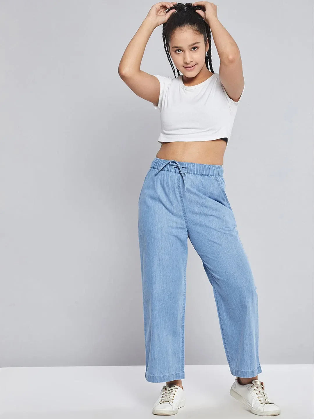 Girls Blue Tencel Pants - Kids Clothing & Girls Joggers