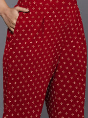 Women Floral Printed Pleated Kurta with Trousers-AP-AHKUPT-COMBO-1013