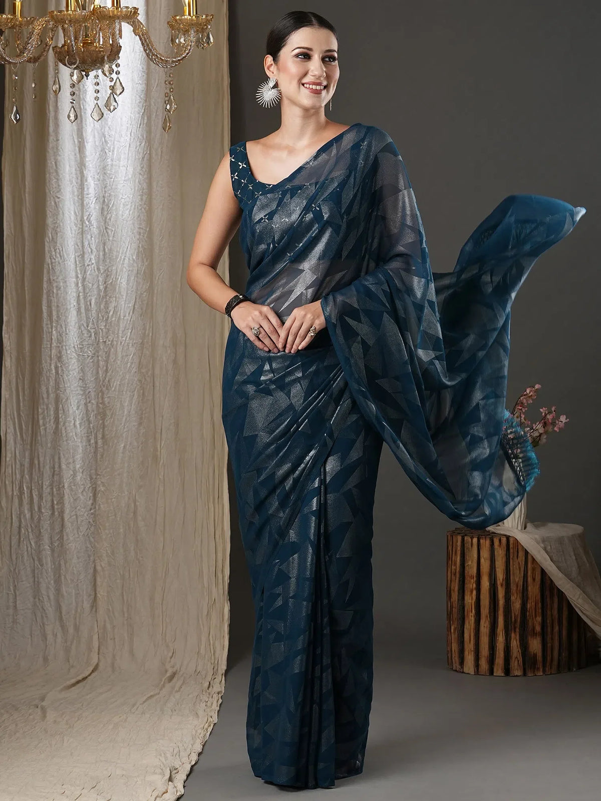Women's Banarasi Mauve Printed Designer Saree With Blouse Piece-GRUHAM208