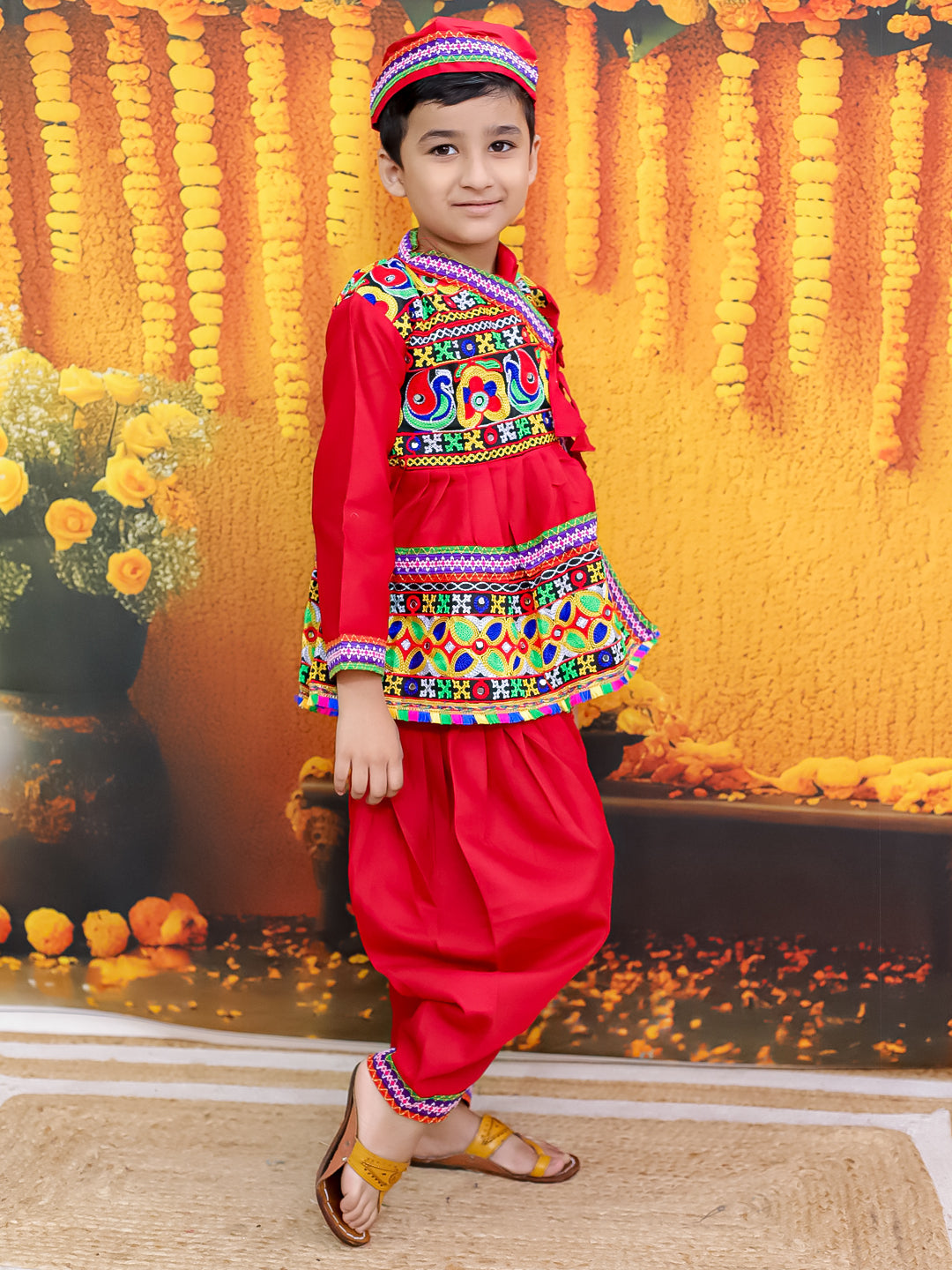 Dhoti Kurta Set for Boys - Red | BN24KD53RDA | DesiQlo