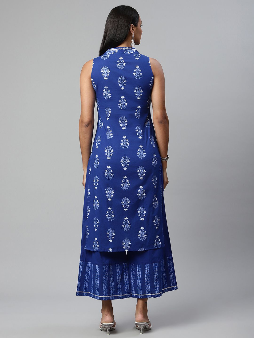Indigo Blue Cotton Kurta Palazzo Set | Kurta and Palazzo Set