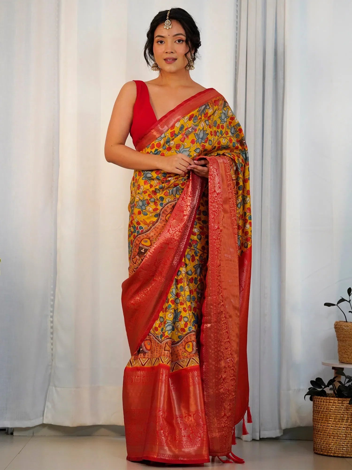 Yellow Printed Saree - Indian Sarees & Designer Style