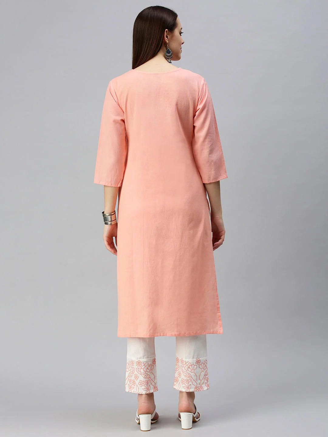 Pink Embroidered Kurta Set | Women's Designer Cotton Kurta Sets