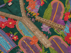 Green Santoon Embroidered Printed Kurta Set For Women-MLWSHKS4304GRN