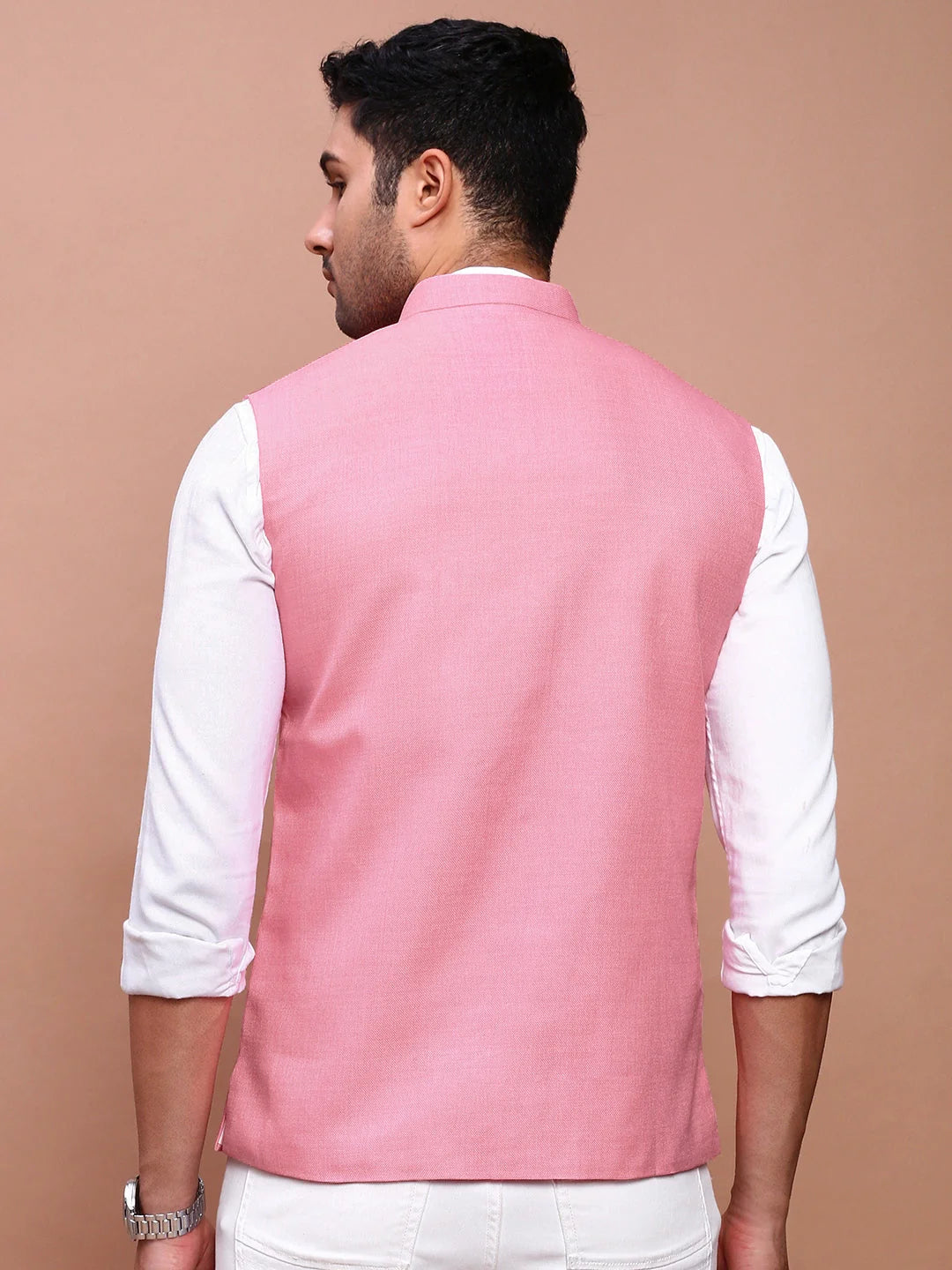 Pink Nehru Jacket - Slim Fit Mens Kurta Pajama Set for Men