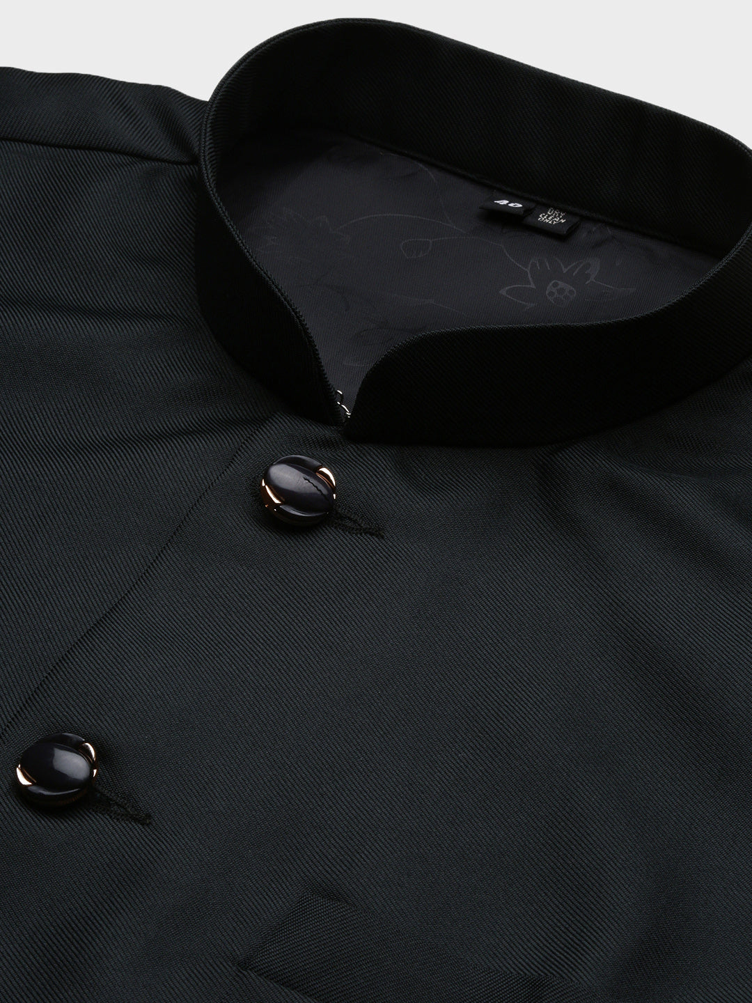 Men's Solid Charcoal Nehru Jacket | Slim Fit Kurta Pajama Style